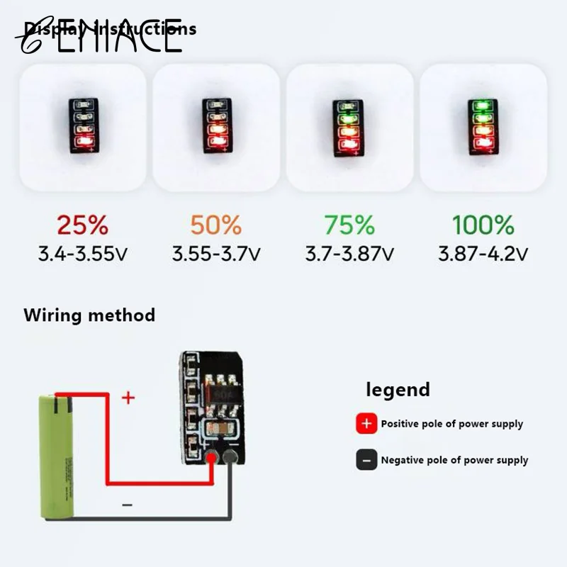 3.7-4.2V Metering Module 1 String Ternary Lithium Battery Power Display Led Light Mini Charger Module Protection Board