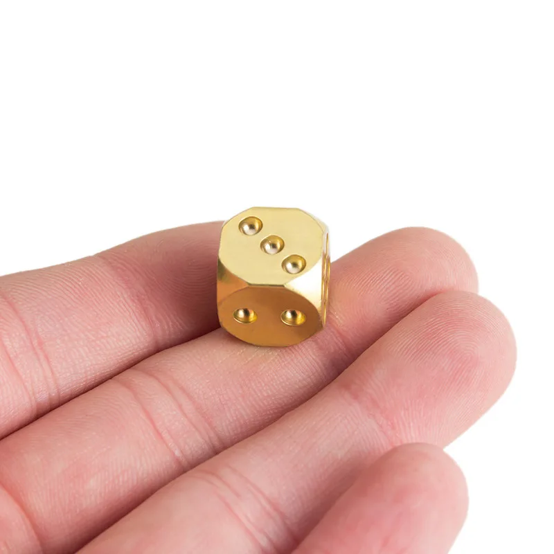 1.3/1.5 cm Metal Solid Brass Dice Toy Club Bar Holiday Party Entertainment Interactive Game Accessories Home Decoration