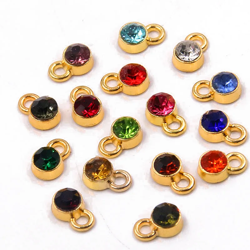 20Pcs 6*9mm 16 Color Colorful Wholesale Crystal Charms Cz Rhinestone Birthdaystone Charm &Pendant For Birthday Jewelry Making