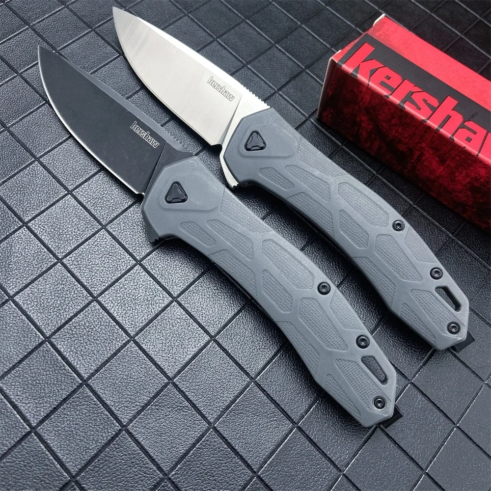 KS 2042 Folding Pocket Knife D2 Stonewashed Blade Nylon Glass Fiber Handle Outdoor EDC Camping Hiking Hunting Survival Too