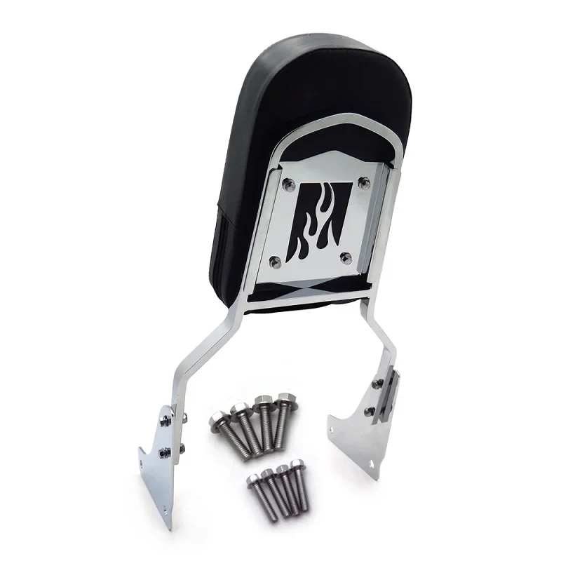 

motorcycle Chrome Flame Backrest Sissy Bar with Leather Pad For Honda Shadow Ace 1100