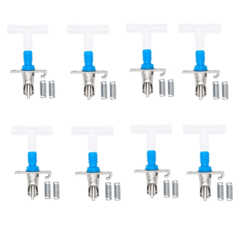 10/20 Set Rabbit Nipple Drinker Farm Animal Drinking Tools Rodent Automatic Galvanized Waterer Feeder Equipment with 8mm Hose