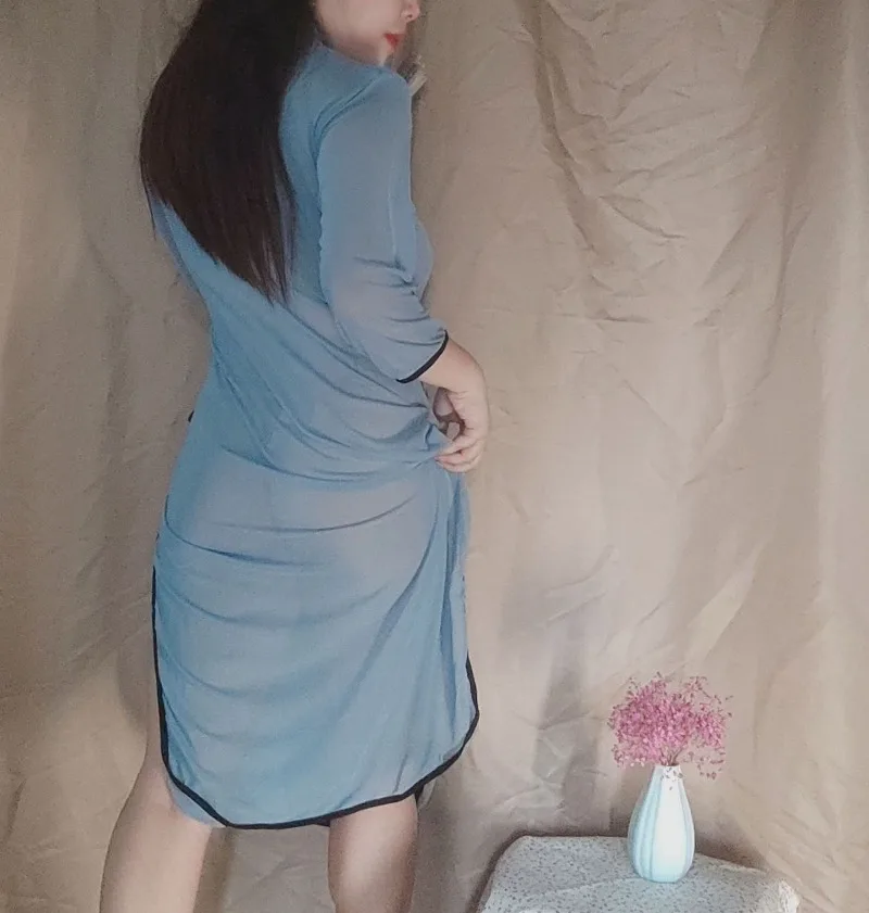 Sexy Sleepwear  Traditional Costume Plus-size Underwear Transparent Pajamas   Sexy 1930s-style Cheongsam Uniform Set  Night Wear