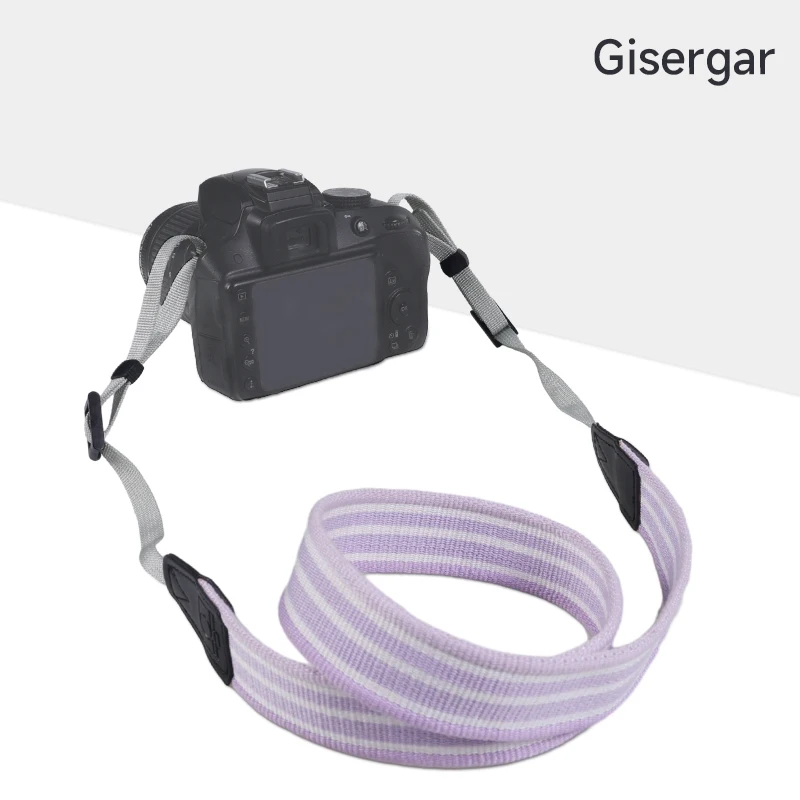 Gisergar Applicable Canon Shoulder Strap Fuji Slr Halter Sony Mirrorless Camera Nikon Polaroid Camera Strap Pink Purple