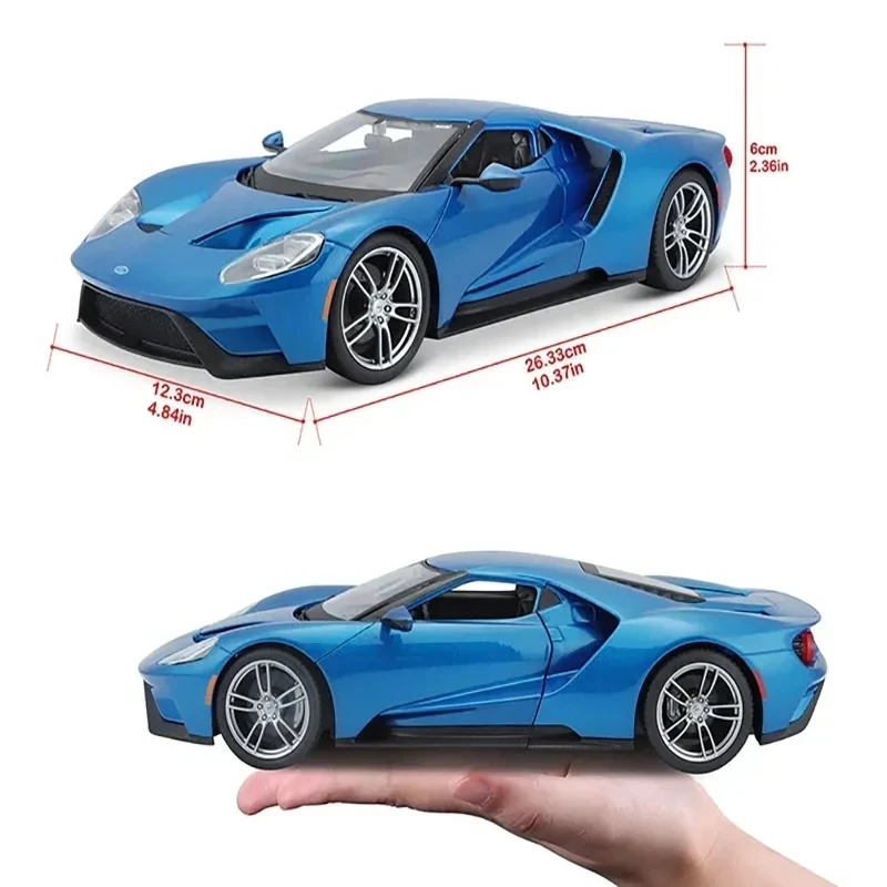 Maisto 1:18 2017 Ford Gt Rare Co Branded Version Gulf Sports Car  Alloy Luxury Vehicle Diecast Model Child Birthday Gift Toy