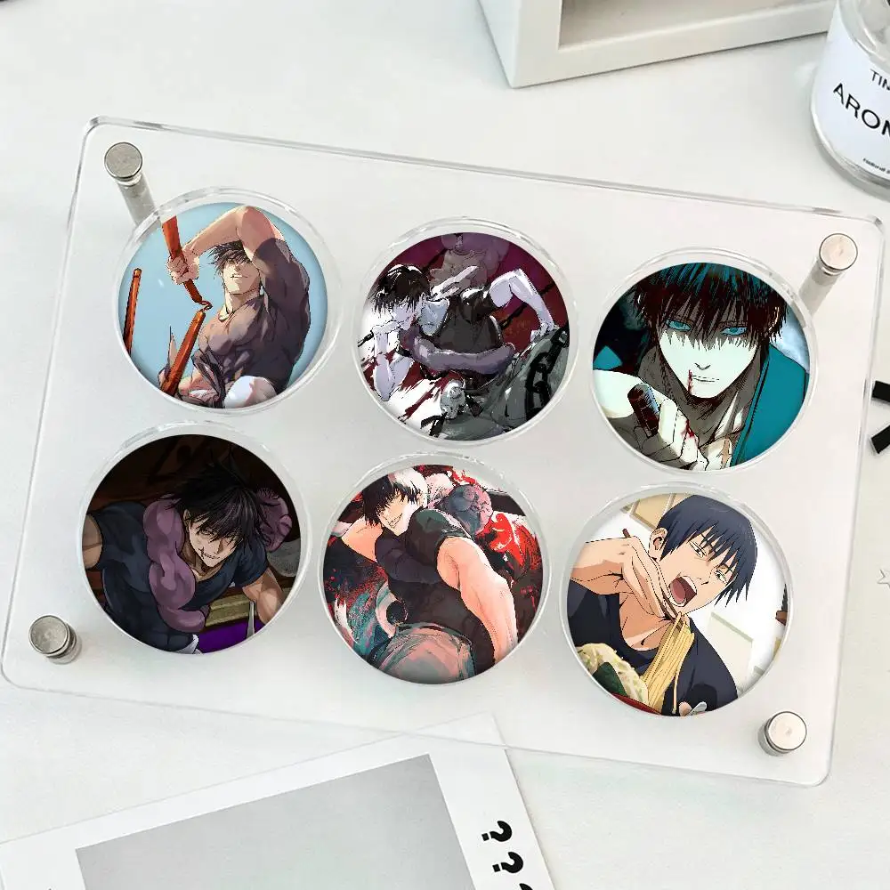 Toji Fushiguro Anime Jujutsu Kaisen Round Badge Creative Brooch Clothing Backpack Accessories Lapel Pin