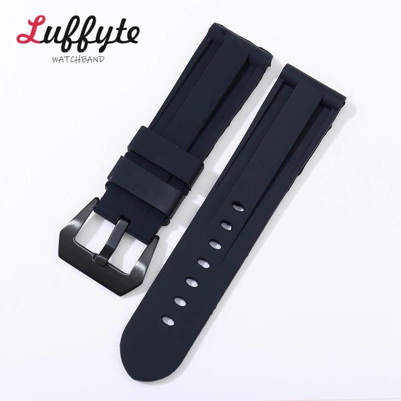 Silicone Watch Band Rubber Watchband 22mm 24mm 26mm Stainless Steel Buckle Watch Accessories Replacement Wristwatch Strap