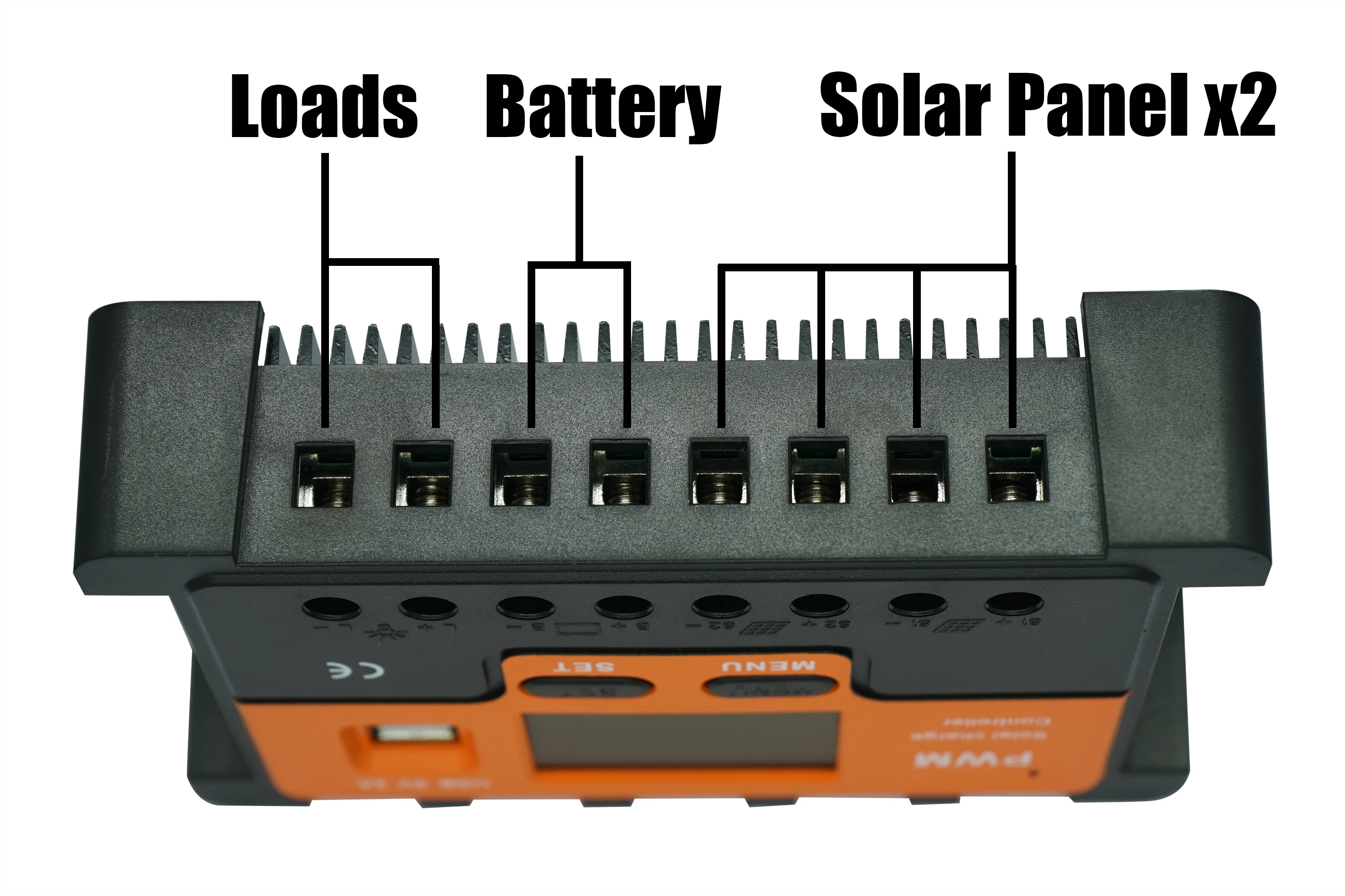 Imagem -05 - Powlsojx-controlador de Carga Solar Regulador Equalizador de Bateria Carregador Celular Controle com Carga Usb 100a 80a 60a Pwm 12v 24v