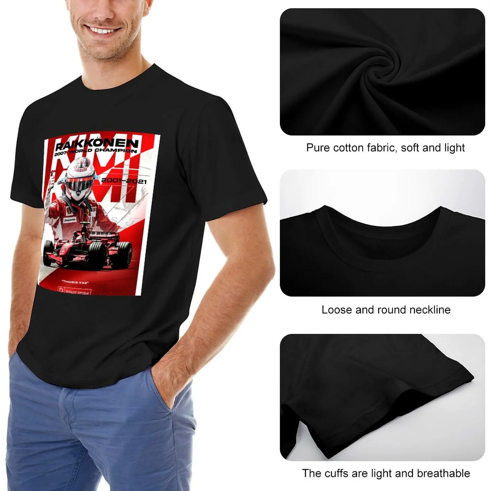 Kimi raikkonen T-Shirt quick drying shirt oversized t shirt Men's cotton t-shirt