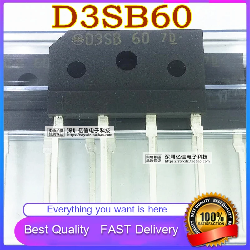 10Pcs/Lot New Original D3SB60 D3SB60A 3A600V RECTIFIER FLAT BRIDGE ZIP-4 Good Quality  In Stock