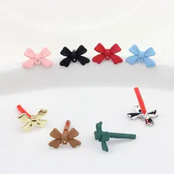 Zinc Alloy Spray Paint Colourful Bow Shape Base Earrings Connector 10pcs/lot For Fashion Jewelry Bulk Items Wholesale Lots