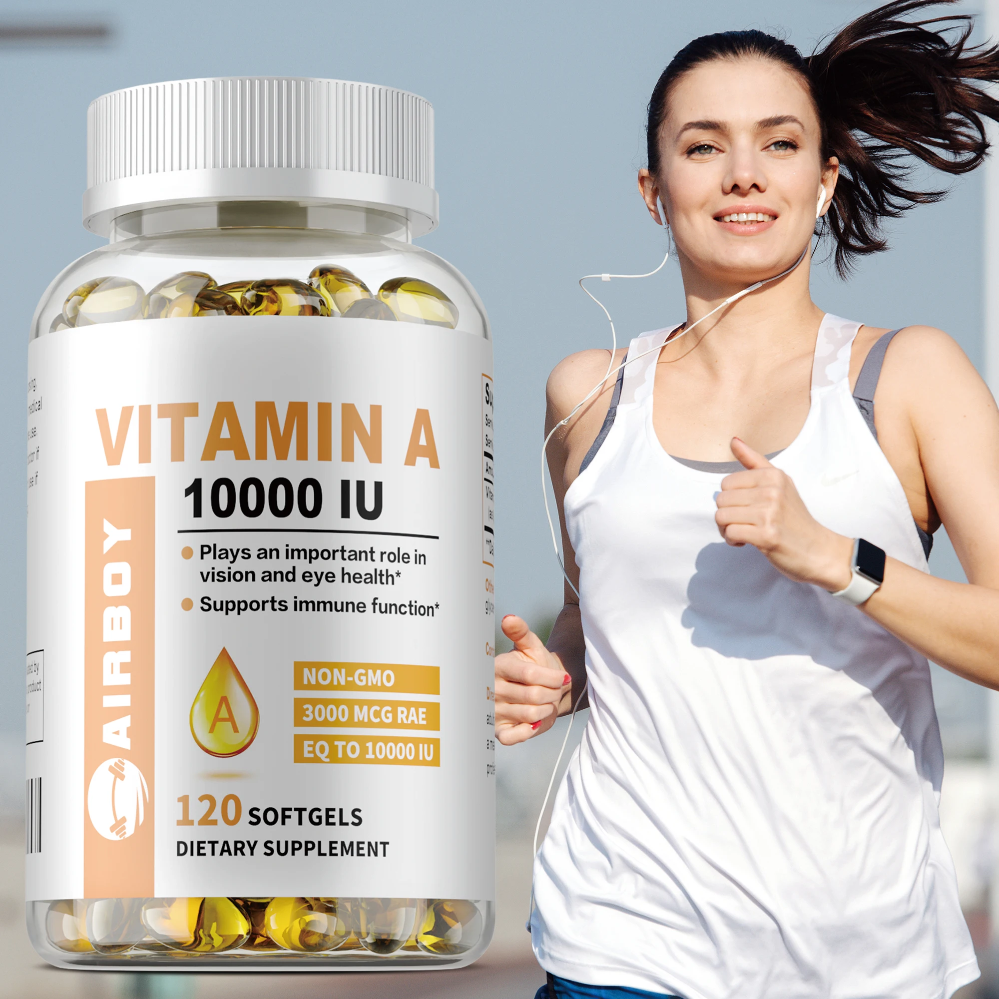 

Vitamin A Capsules - Maintain Vision and Eye Health, Boost Skin and Immune System Function, Improve Visual Clarity, Non GMO