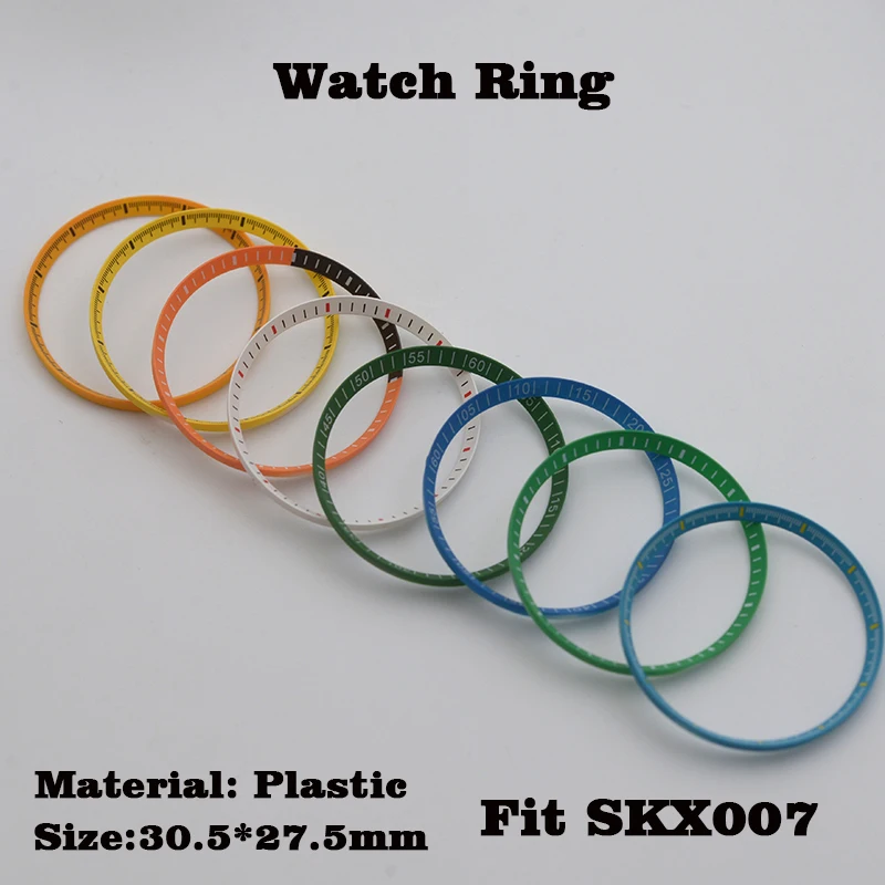 

Mod SKX007 Watch Chapter Ring Fit japan SKX007 SRPD Dive NH35 NH36 Watch Case Replace Hard Plastic Inner Ring,Size 30.5*27.5mm
