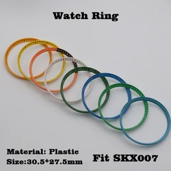 Mod SKX007 Pierścień rozdziału zegarka Pasuje do japonii SKX007 SRPD Dive NH35 NH36 Koperta zegarka Wymień twarde plastikowy pierścień wewnętrzny, rozmiar 30,5 * 27,5 mm