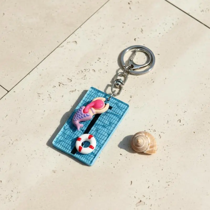 Niedlicher Cartoon-Schwimmerin-Schlüsselanhänger, Schwimmanhänger, Autoschlüsselanhänger, Taschenanhänger, Rucksackanhänger, Handtaschenanhänger, Partygeschenk – Detail 4