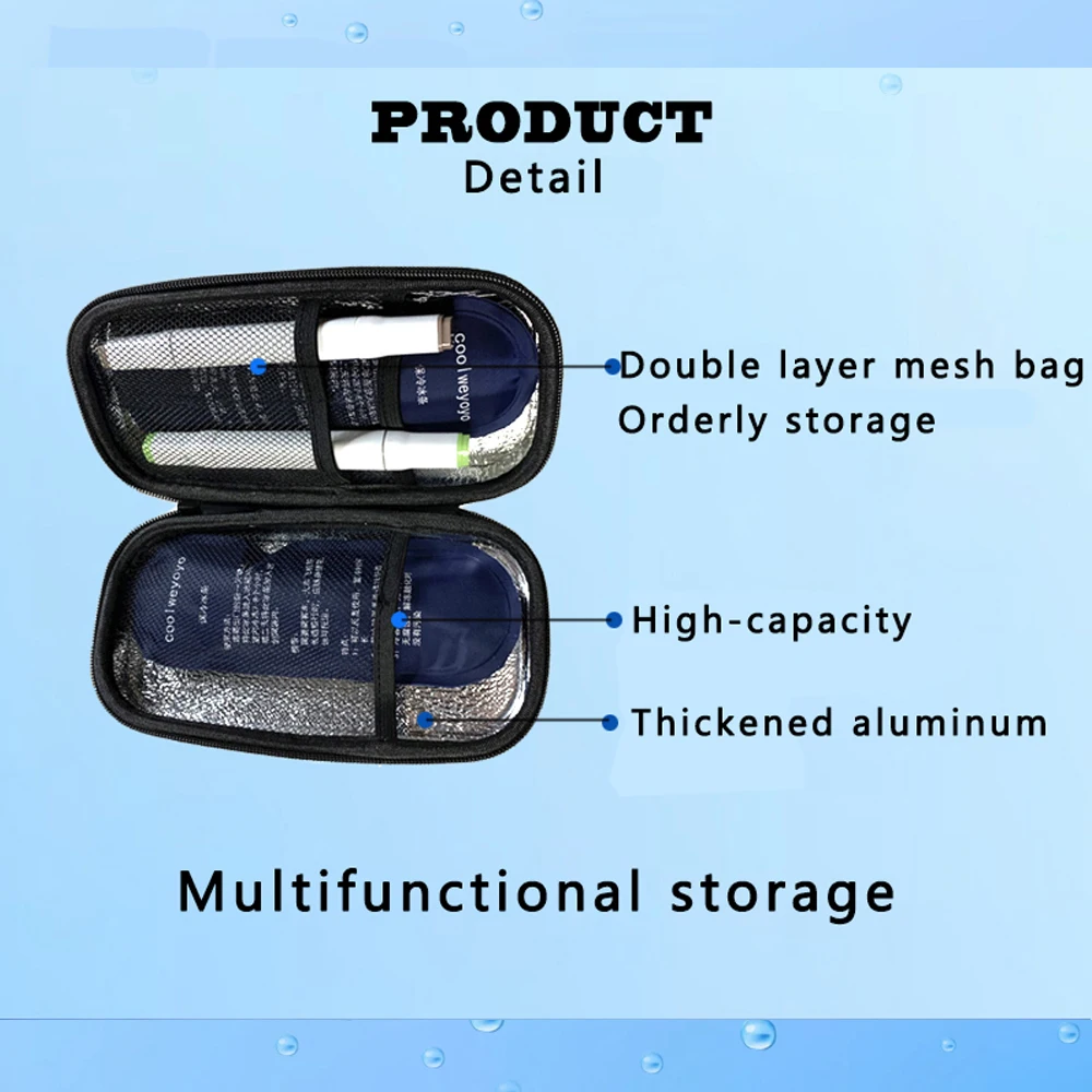 Water-proof PU Insulin Cooler Bag Portable Insulated Diabetic Insulin Travel Case Cooler Box Bolsa Termica Aluminum Foil ice bag