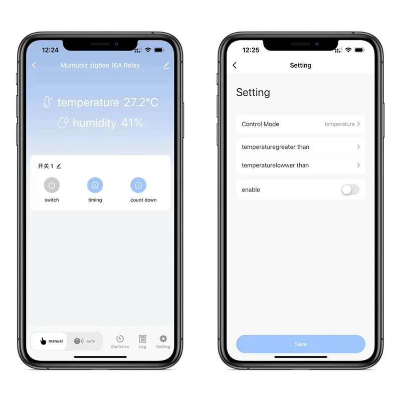 Imagem -02 - Tuya Zigbee Interruptor Inteligente com Sensor de Temperatura e Umidade Termostato para Alexa Google Home Yandex Alice 16a 3000w