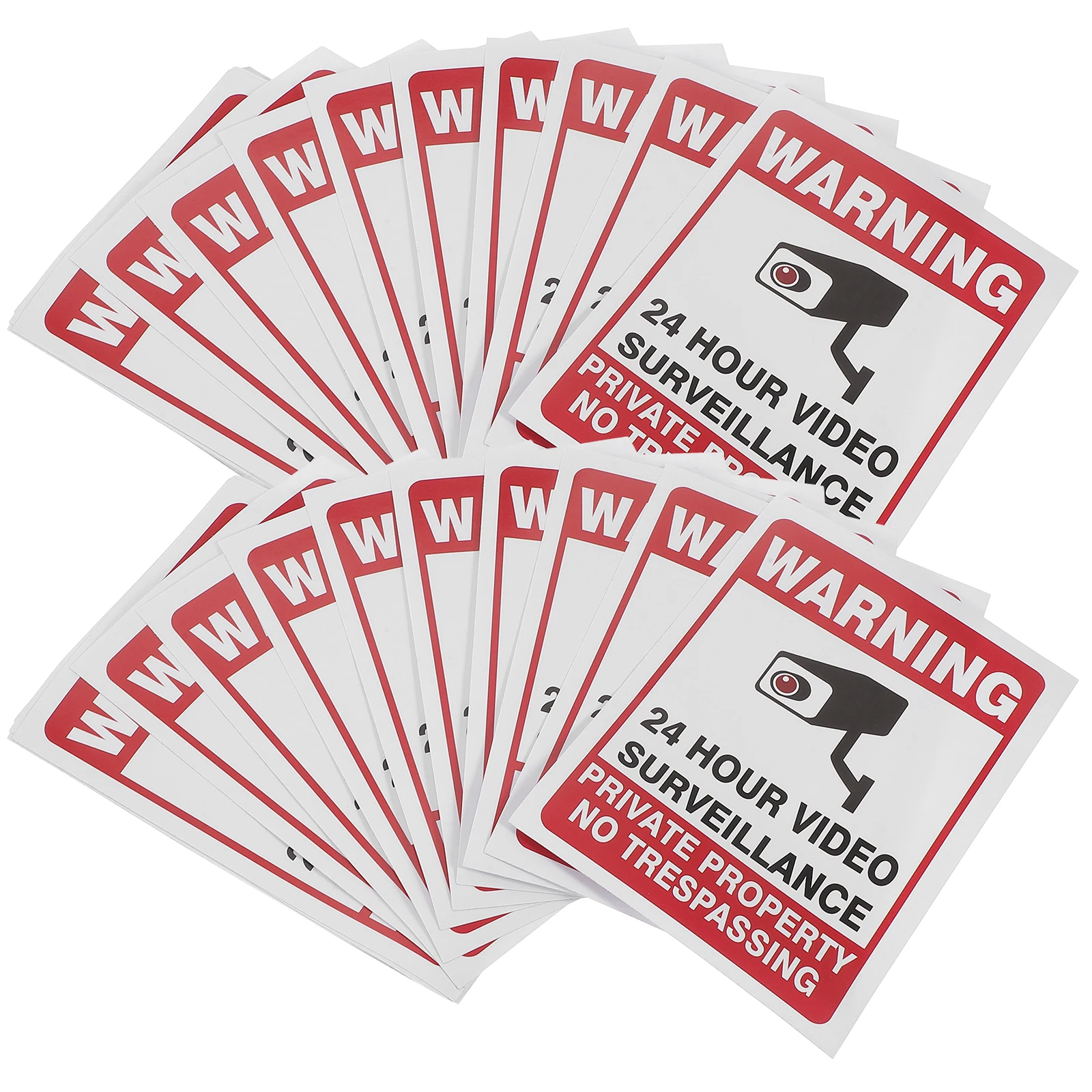 

50 Sheets Security Sign Stickers Adhesive Warning Decals Private Area Safety Signs Traffic