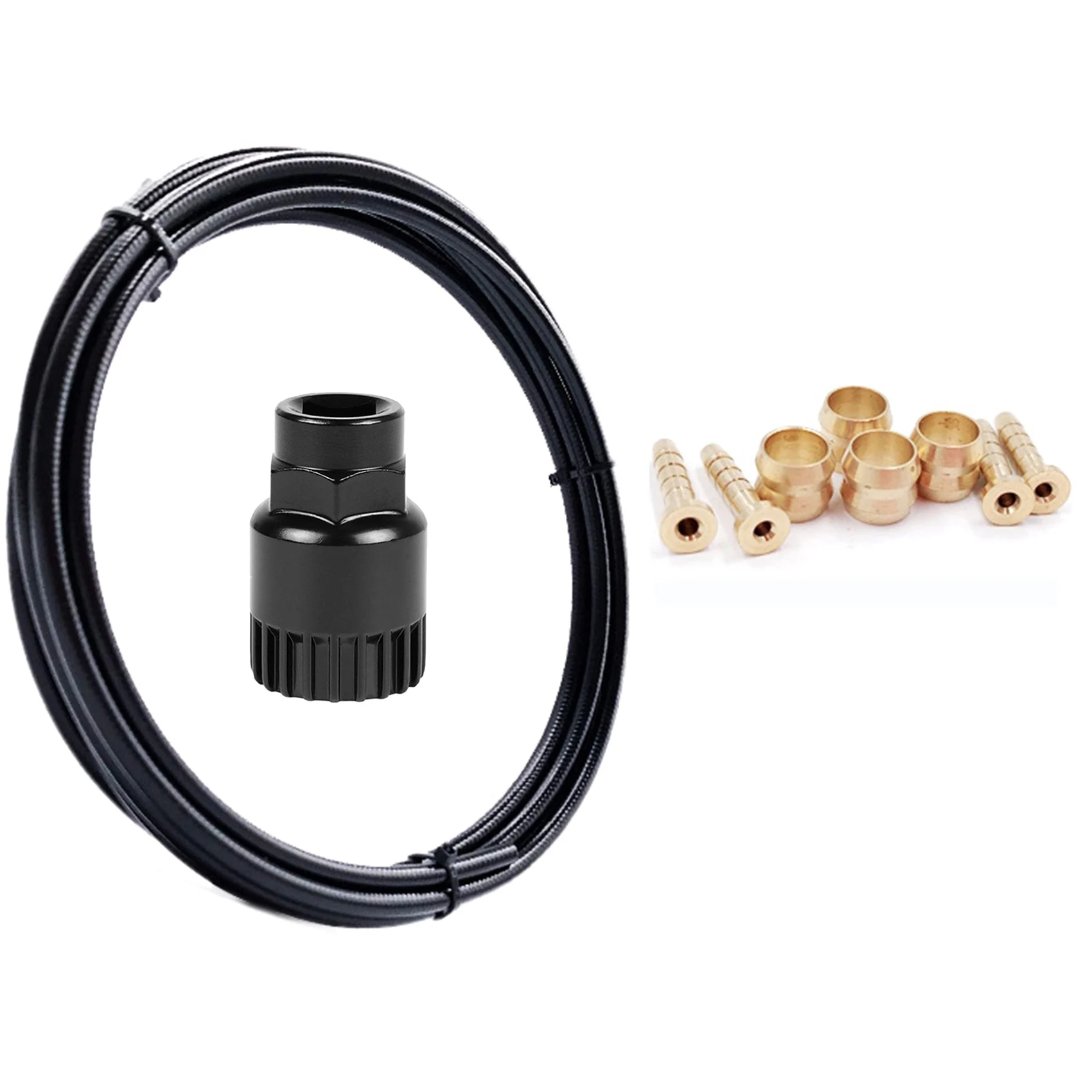 

ABKV-1 Set BH59 Bike Brake Hose MTB Hydraulic Disc Brake Tube & 1 Pcs Bicycle 20 Teeth Bottom Bracket Remover