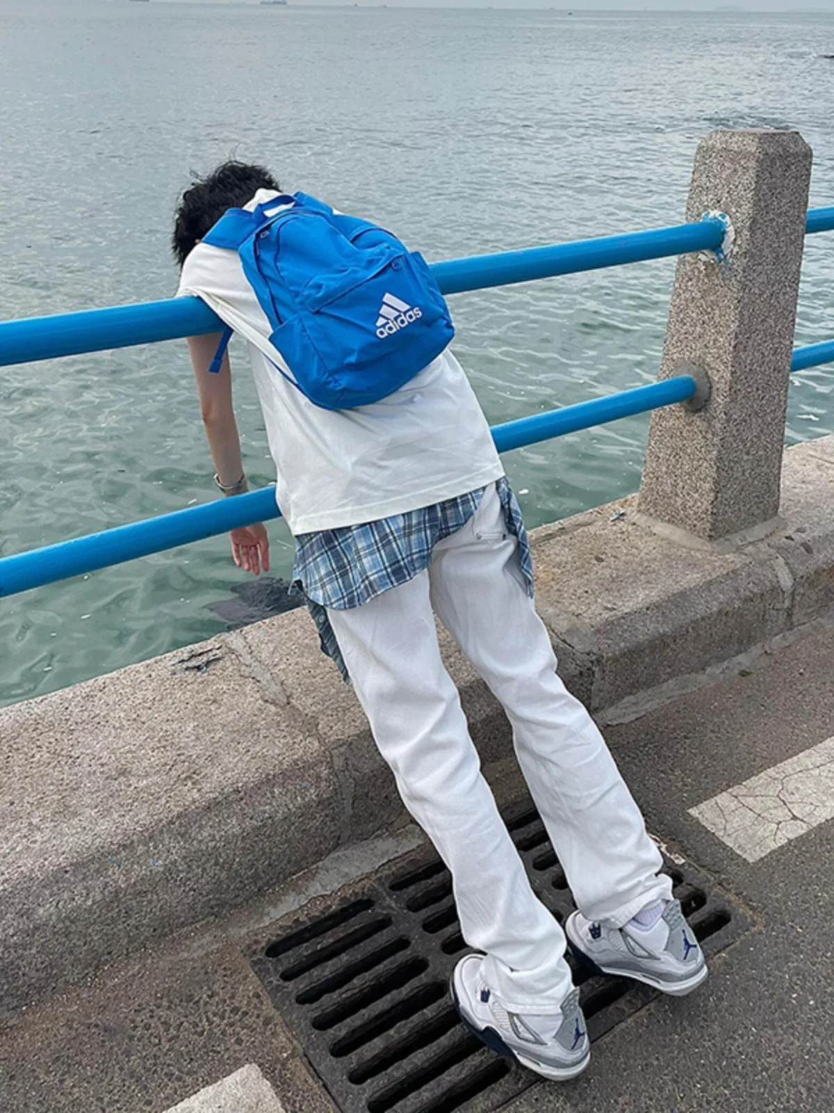 

White Bell Bot Jeans Men's American High Street Vibe Elastic Straight Leg Jeans CleanFit Teenage Slimming Pants