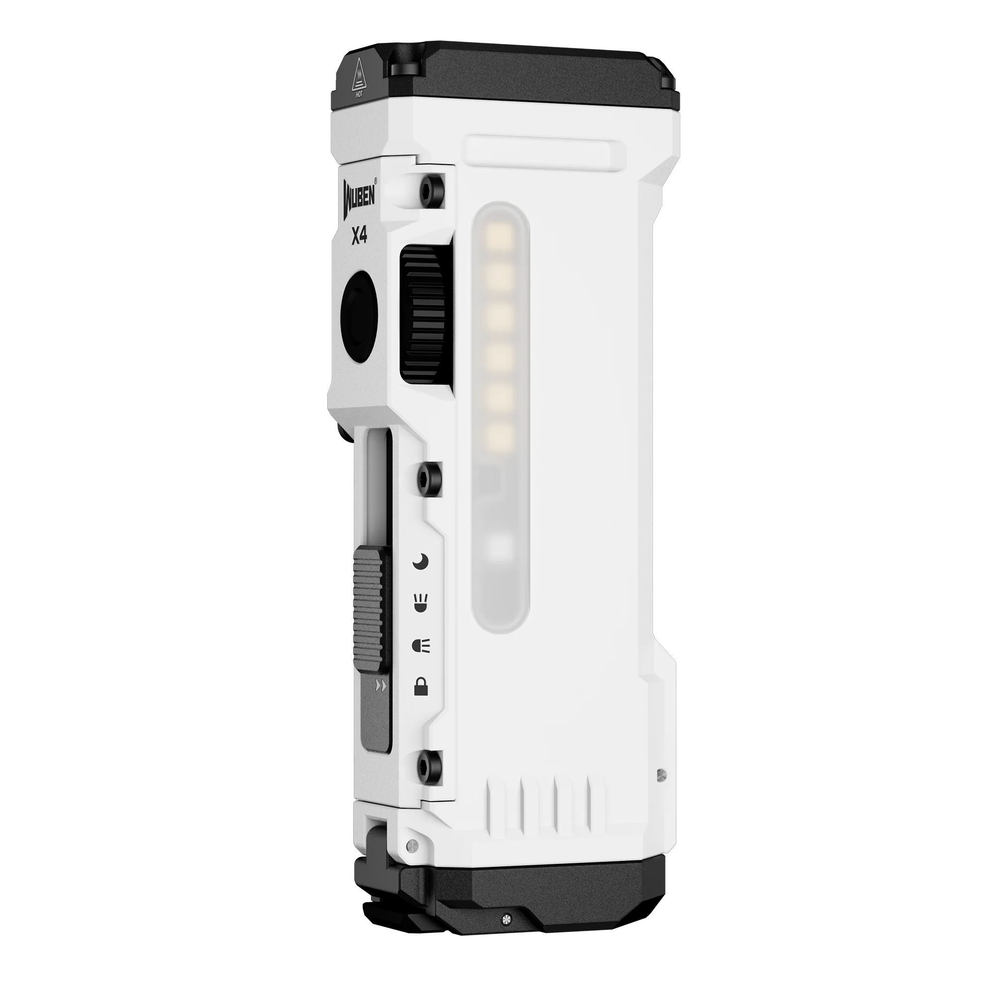 مصباح يدوي WUBEN X4 EDC بحد أقصى 1500 لومن USB-C قابل لإعادة الشحن مع بطارية 3400 مللي أمبير في الساعة - أبيض