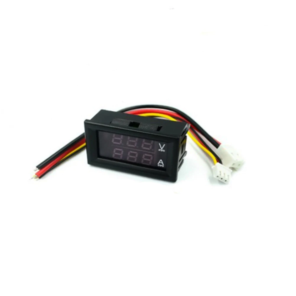 LED DC0-100V 디지털 전압계 전류계, 2 in 1 멀티미터 전압 암페어 미터, 전압 앰프 게이지 패널, 듀얼 디스플레이, 1A 10A, 0.28 인치