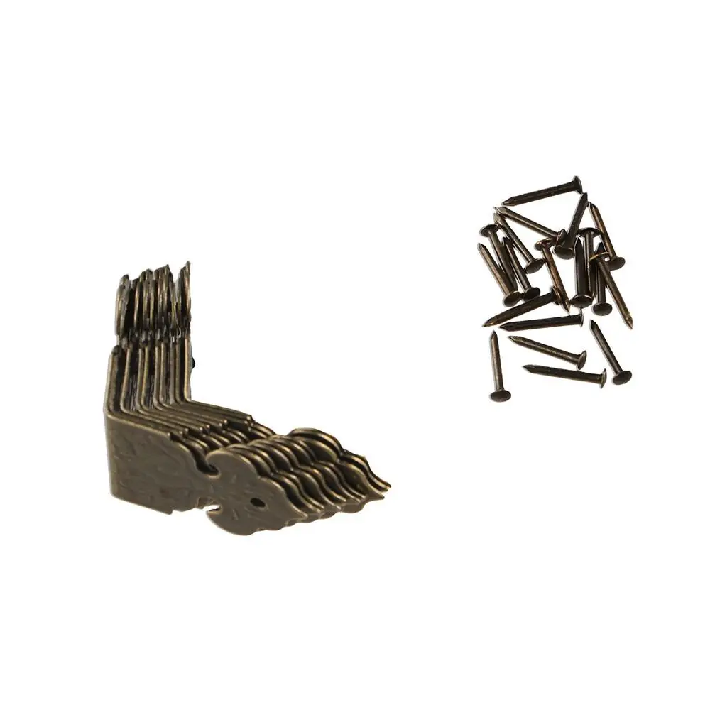 

Iron Golden Wine Case Table Desk Decorative Furniture Fittings Corner Bracket Wooden Box Feet Corner Protector