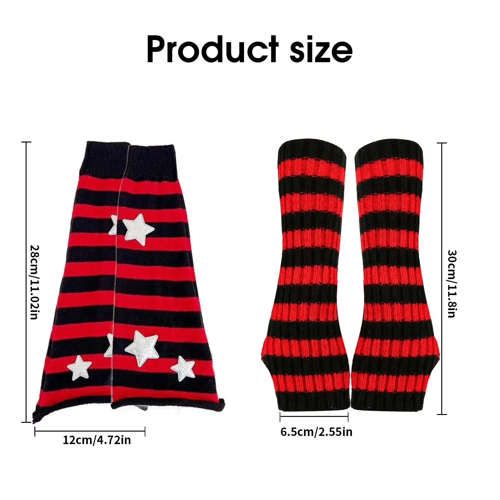 طقم مكون من زوجين من أكمام تدفئة الساق للسيدات Y2K - إكسسوارات رقص كلاسيكية قابلة للتمدد، ملابس عصرية على طراز الشارع للفتيات #6