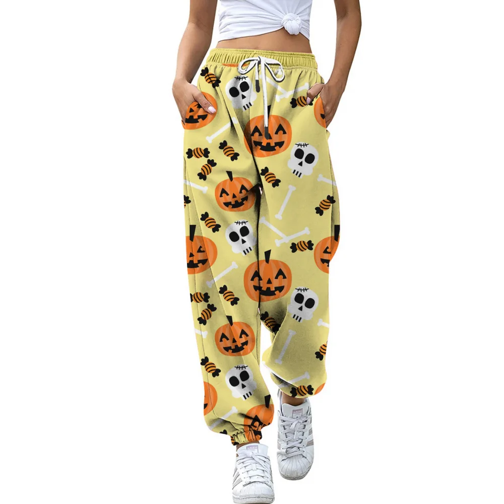 

Halloween Party Cosplay Women's Sweatpants Christmas Print Casual Active Sports Jogger Trousers Athletic Pants with Drawstring