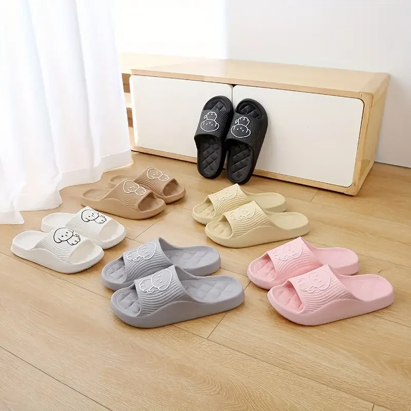 1pc Cute Cartoon Decor Pillow Slides Soft Sole Lightweight Slip On EVA Home Shower Slides Non-slip Beach Comfort Shoes