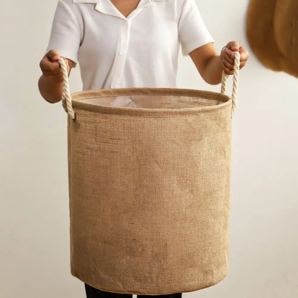 Waterproof Cotton Linen Laundry Basket Large Capacity Foldable Sundries Organizer with Handle Household Toys Storage Bins Home - Image 5