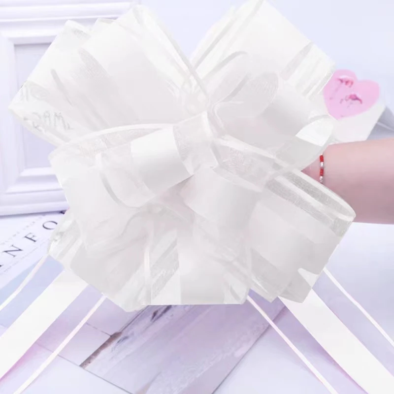 10/20Pcs Pull Bow Tulle Ribbon Bows Wedding Party Cars Birthday Christmas Presents Gift Decoration Wedding Bowknot Gift Decor