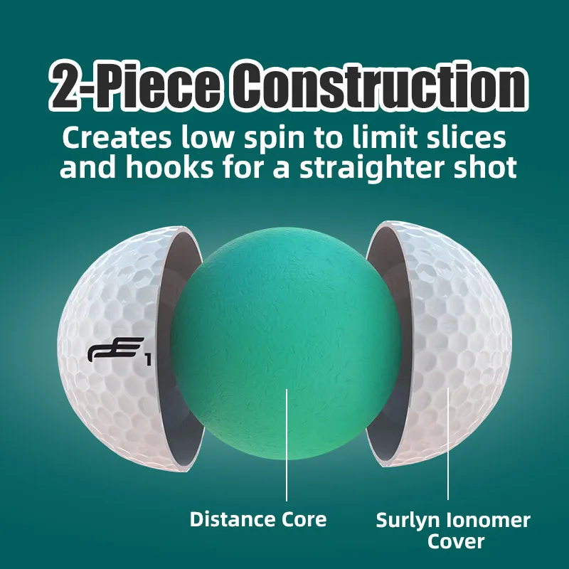 PLAYEAGLE Golf Balls Two-Layer Max Distance Rubber Surlyn Tournament Balls With Trackline Gift Box Package 12pcs Set