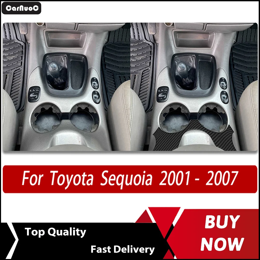

Carbon Fiber Car Interior Upgrade Kit - Self-Adhesive Armrest box frame Trim Decals For Toyota Sequoia XK30 XK40 2001- 2007