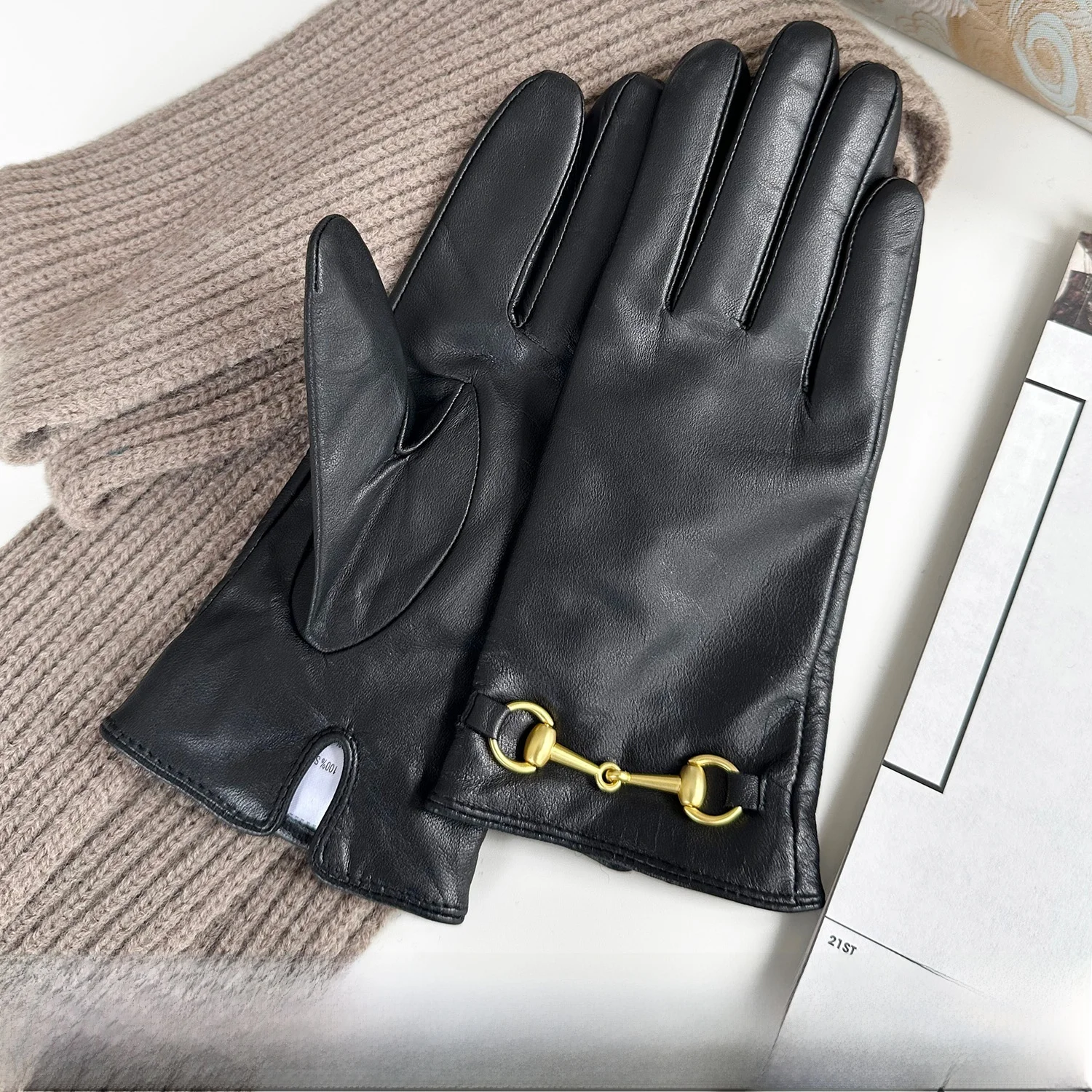 gants-en-peau-d'agneau-veritable-pour-femmes-compatibles-ecran-tactile-mode-hivernale-doublure-en-cachemire-noir-chaleur-pour-l'equitation-petite-peau-de-chevre
