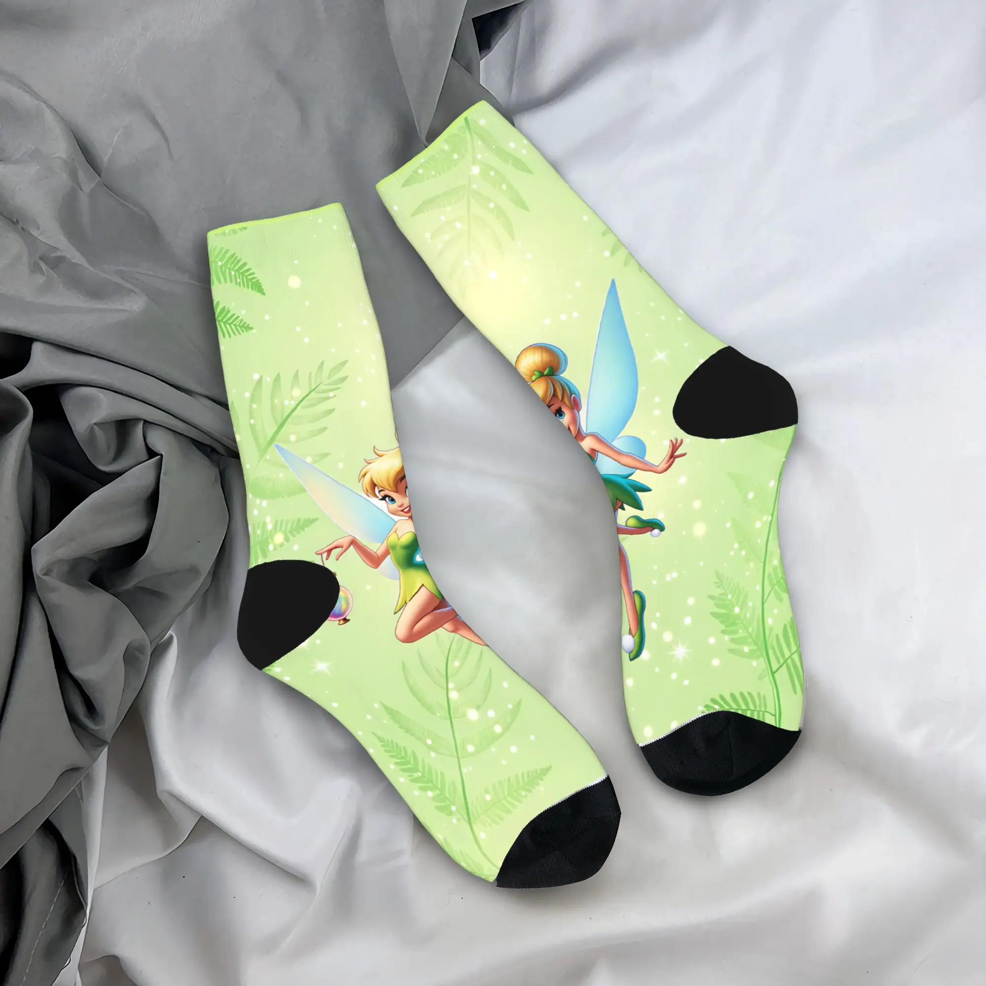 Tinker Anime Bells Stockings Men's  Socks Comfortable Kawaii Socks Winter Running Sports Non Skid Graphic Socks Birthday Present