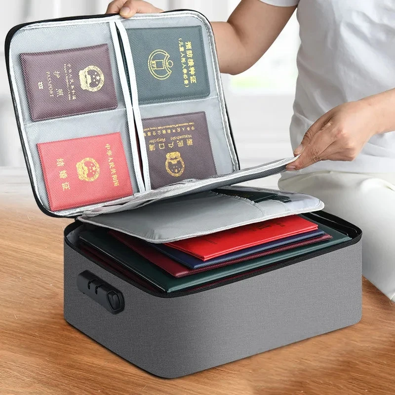

Pure Color Waterproof Storage Bag Large-capacity Multifunction Handbag With Password Lock Household Drawer Organizer Box