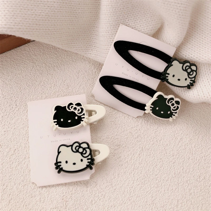 1PC Cartoon Sanrio Hello Kitty Hair Clip Cute Broadside Duckbill Clip BB Clip Headwear Accessory Styling Tools A Gift For A Girl