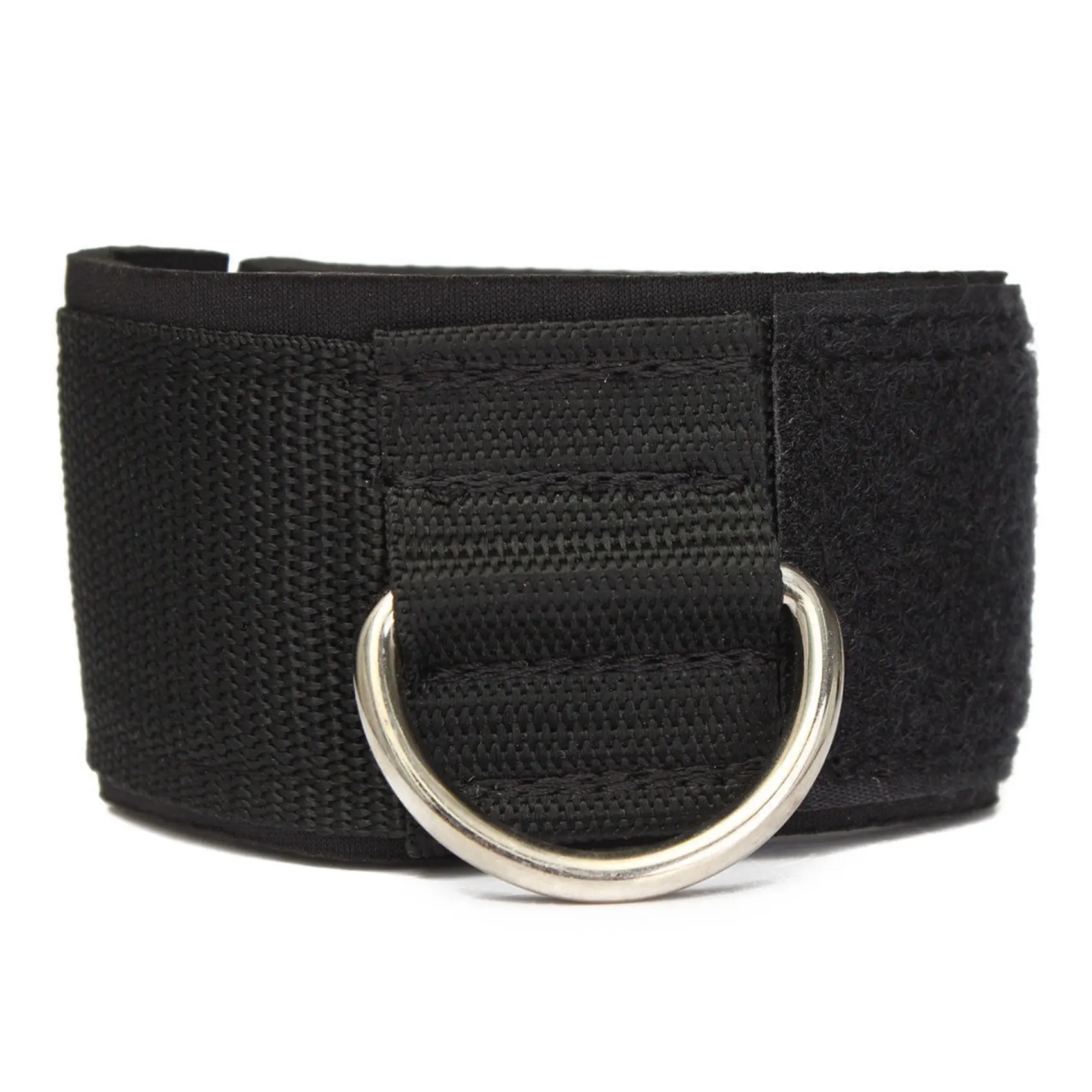 2X correa de tobillo anillo en D accesorio de cable multigimnasio muslo pierna polea levantamiento de pesas negro