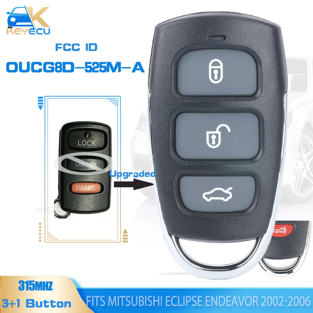 KEYECU OUCG8D-525M-A Upgraded Remote Control Key Fob 315MHz for Mitsubishi Eclipse Endeavor 2002 2003 2004 2005 2006