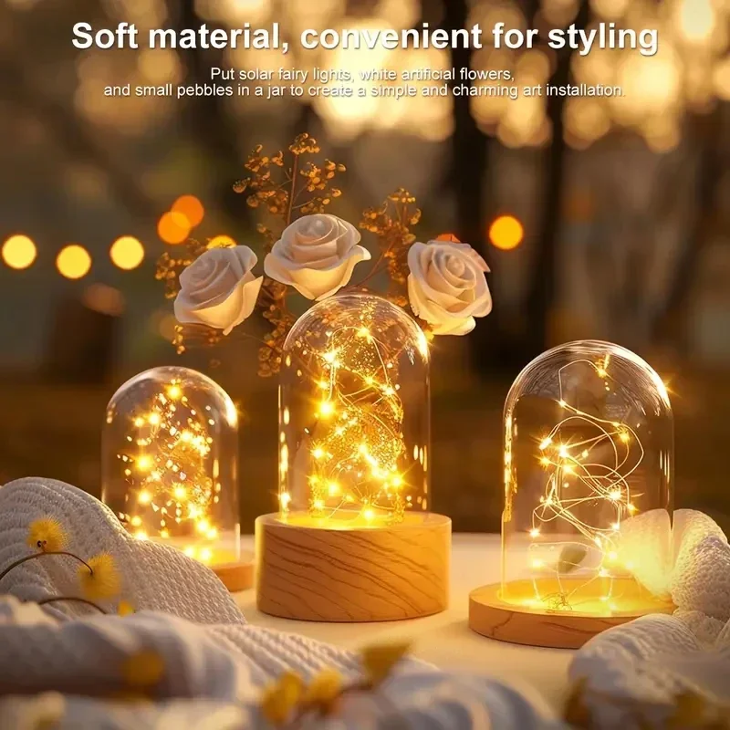 NEW Solar String Lights Outdoor 300LEDS Waterproof Fairy Lights 8 Modes Silver Wire Lights for Garden Yard Party DIY Decorative