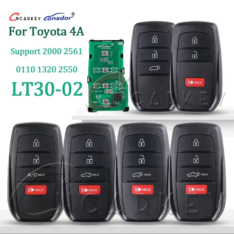 

Lonsdor LT30-02 4A Universal Smart Key For Toyota Corolla Cross Camry Sienna Levin 2000 2561 0110 1320 2550 PCB Proximity Remote