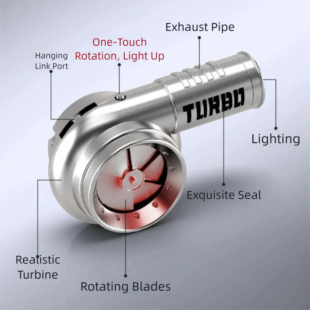 With Sound Turbo Key Chain Car Keyring Light Torch Turbocharging Pendant Plastic Spinning Simulation Turbo Boys Children