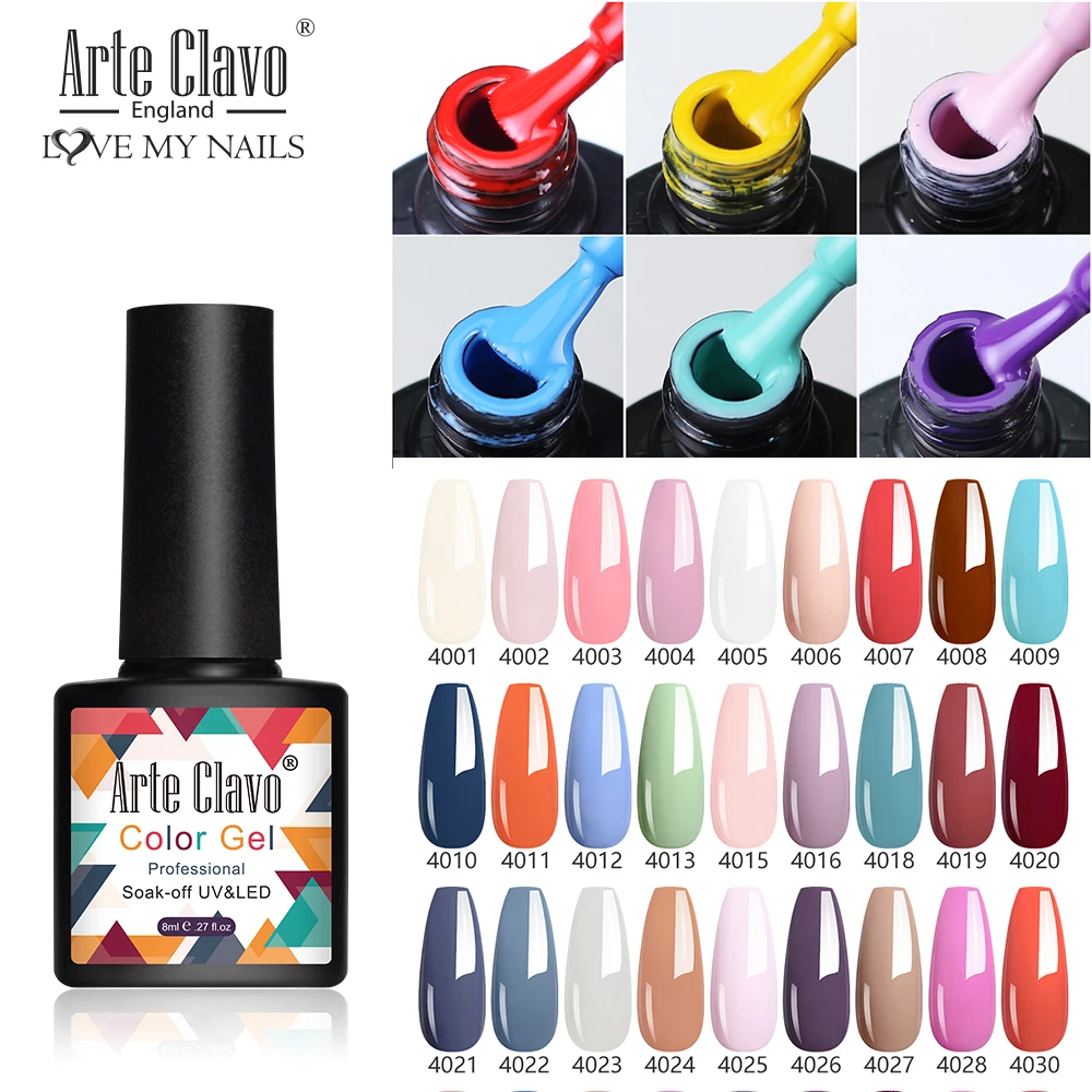 Arte Clavo 8ml Gel Nagellak Rood Roze Kleur Gelvernis Fles Gel Polish Mat Effect Geen Veeg Top Losweken UV LED Nagellak