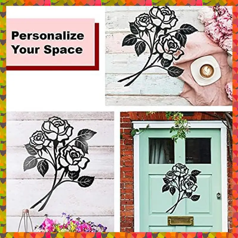 Promotion! 1 PCS Iron Ration Metal Decoration Wall Hanging Metal Wall Art Room Decoration Wall Decor Metal Rose Wall Decor