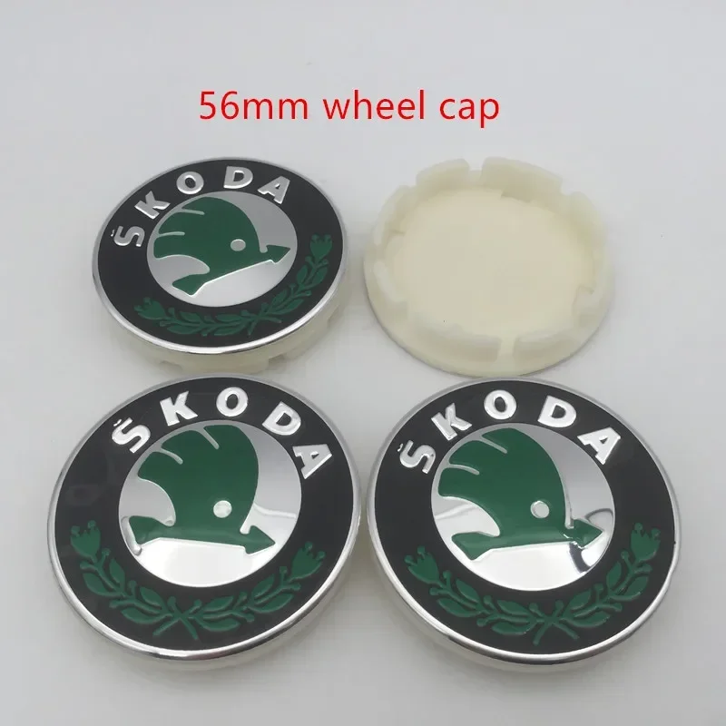20pcs 3D 56mm 65mm For Skoda Car emblem Wheel hub Center Cap Badge covers sticker Decals Styling accessories