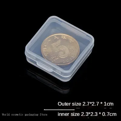 50pcs  Plastic Box Chip Box Storage Storage Plastic Box Covered Mini Box Square Box Portable Pill Box