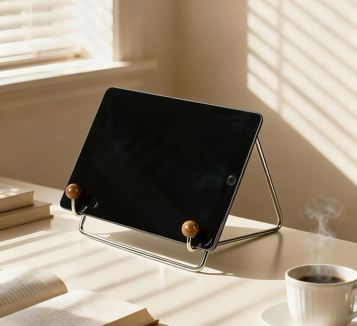 For iPad tablet stand, stainless steel stand, hands-free, stable desktop, dormitory, simple support frame