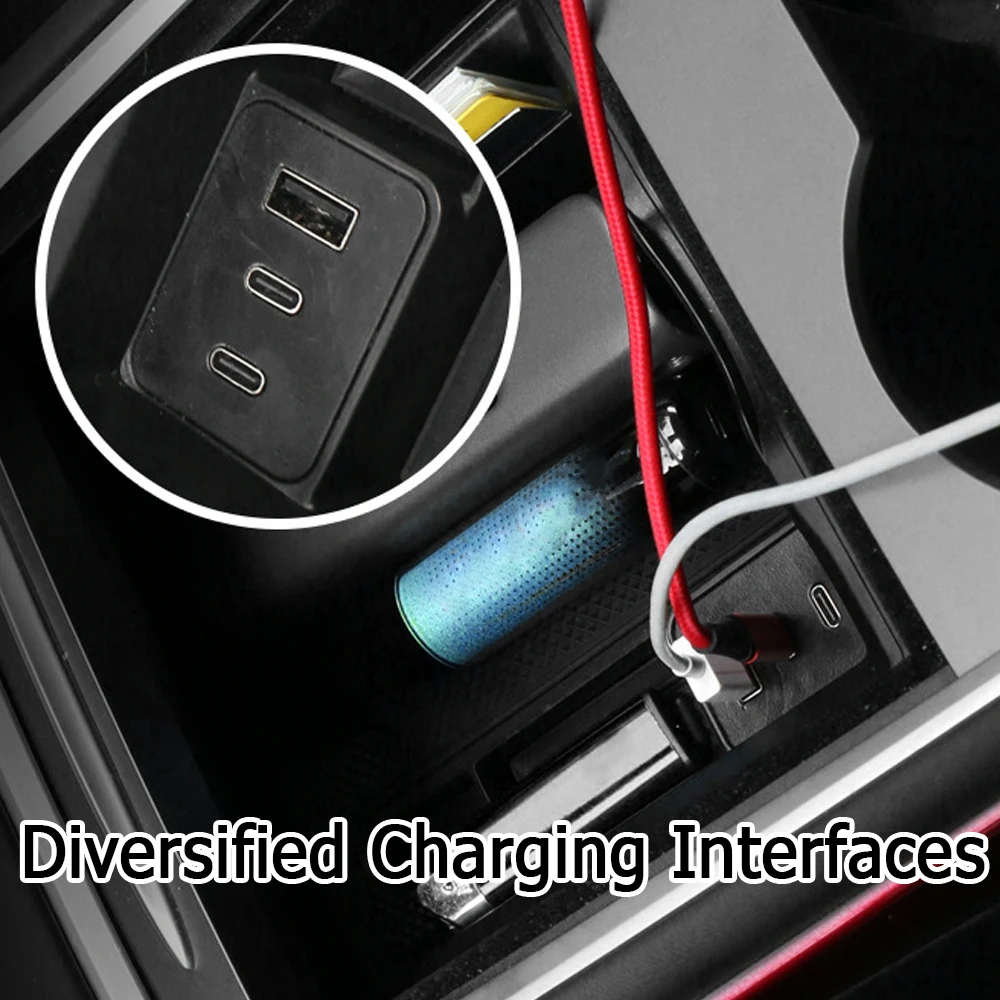 

Suitable for Tesla Model 3 2021-2023 Central Control Storage Box with Extender Charger suitable for Tesla Model Y 2019-2023