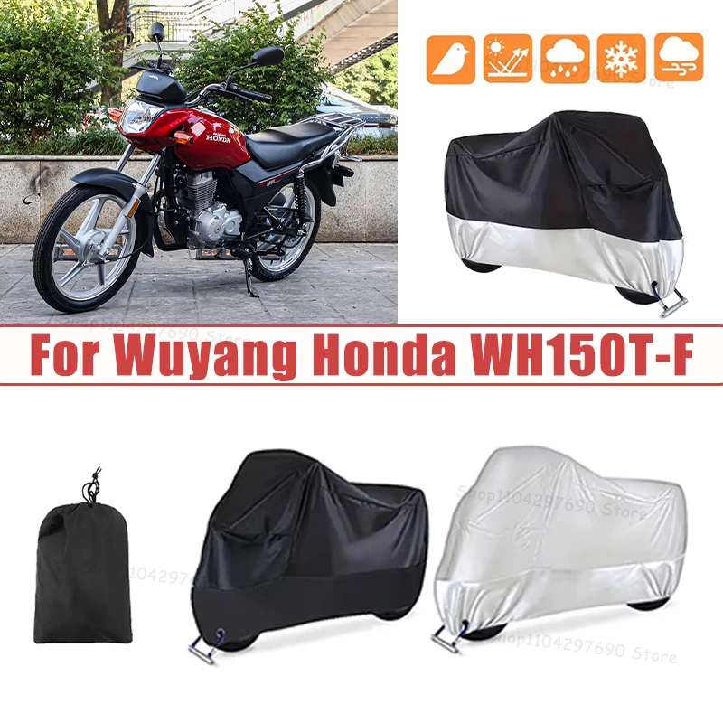 210D Oxford Motorcycle Cover Waterproof All Season UV Protection For Wuyang Honda WH150T-F Anti-Tear Windproof Motorbike Cover